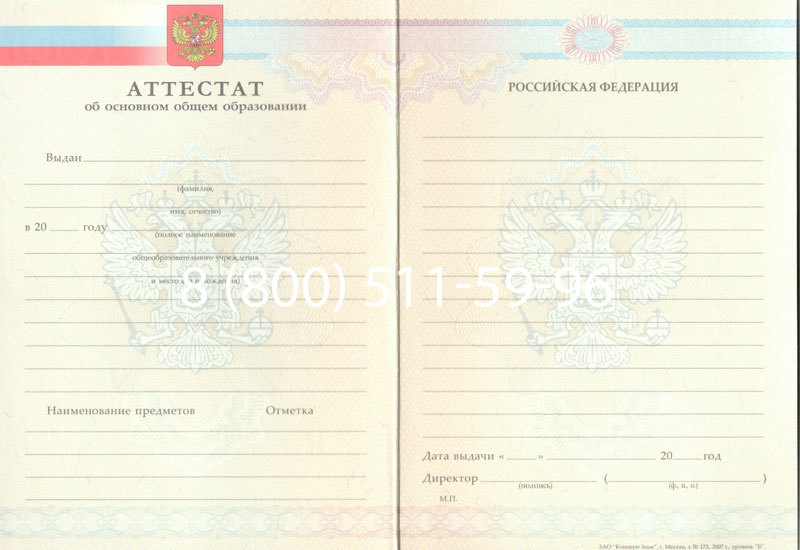 Купить Аттестат за 9 класс 2007-2010 годов в Королёве Купить Аттестат за 9 класс 2007-2010 годов в Королёве
